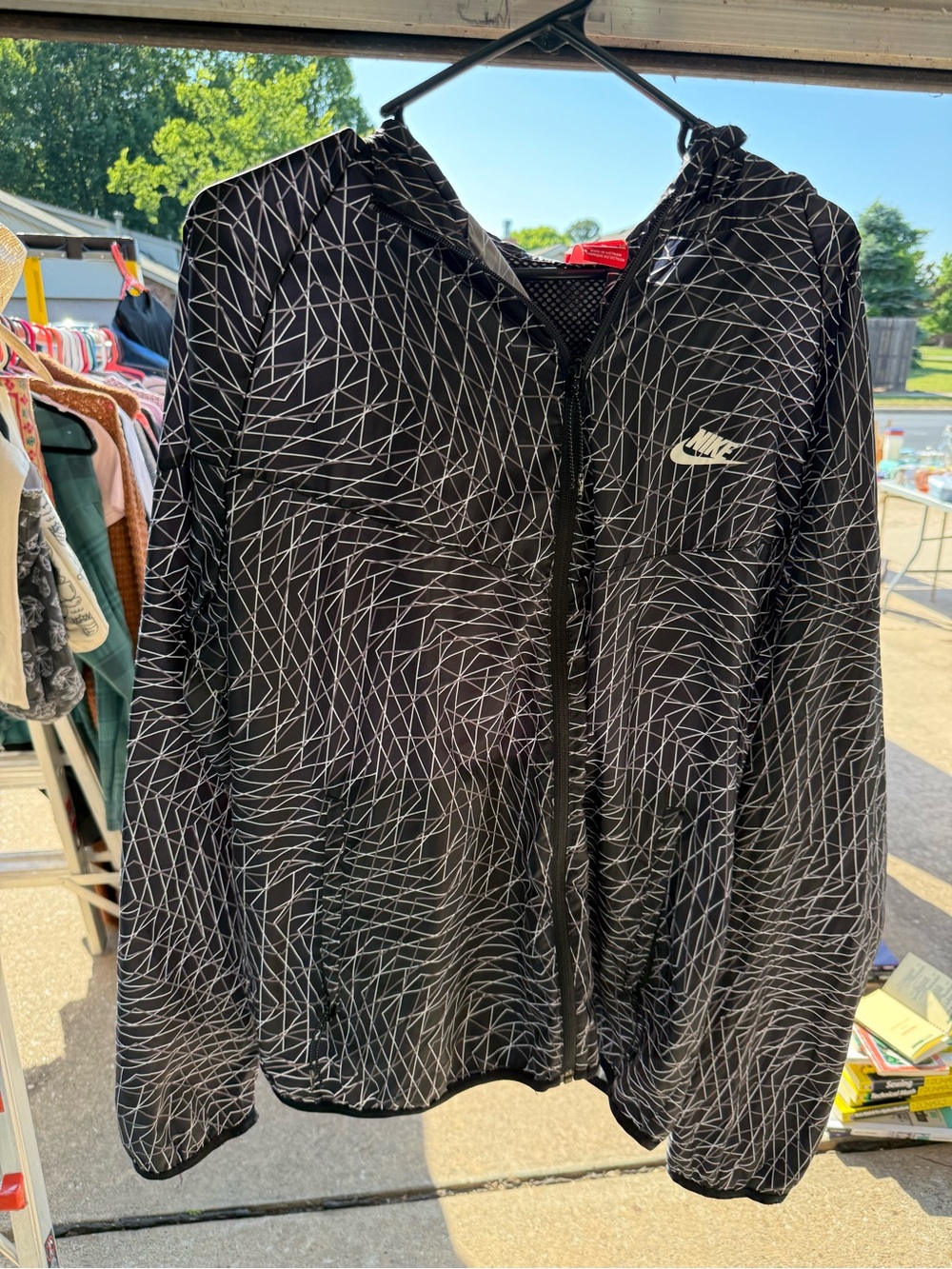 Nike Black and White Geometric Reflective Jacket